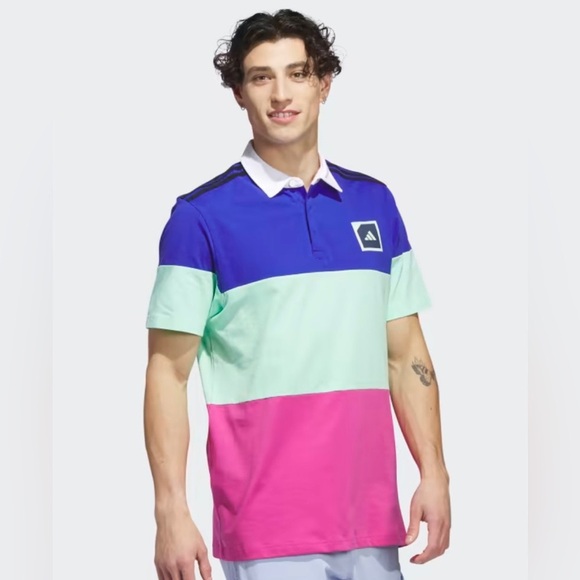 Men’s Adidas Adicross Block Polo Golf Shirt - Picture 3 of 14